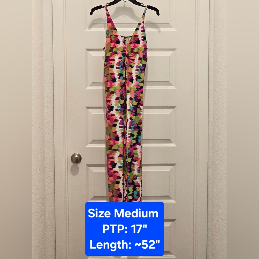 Ambrielle Abstract Print Sleeveless Maxi Dress, EUC, Size Medium